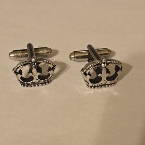 Vintage Regal Crown Silver Toned Cufflinks